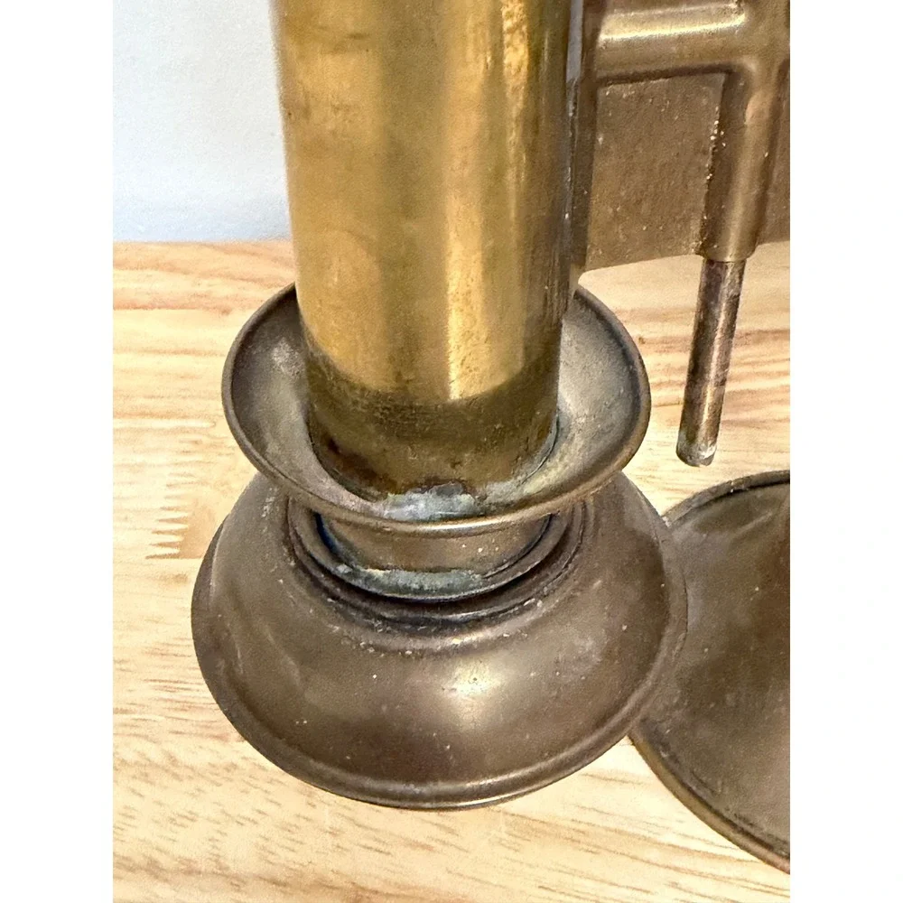 Antique Brass Railroad Car Double Oil Lamp Fixture Railcar Wall Mount Vintage